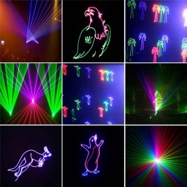 Free Shipping  5-10 Watts DMX512+ILDA SD Card RGB Animation Laser