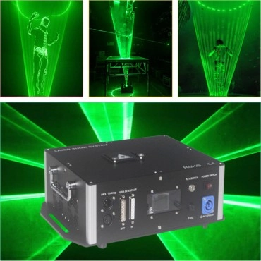 Free Shipping 3W PC Controlled SD Card Green LaserMan Projector