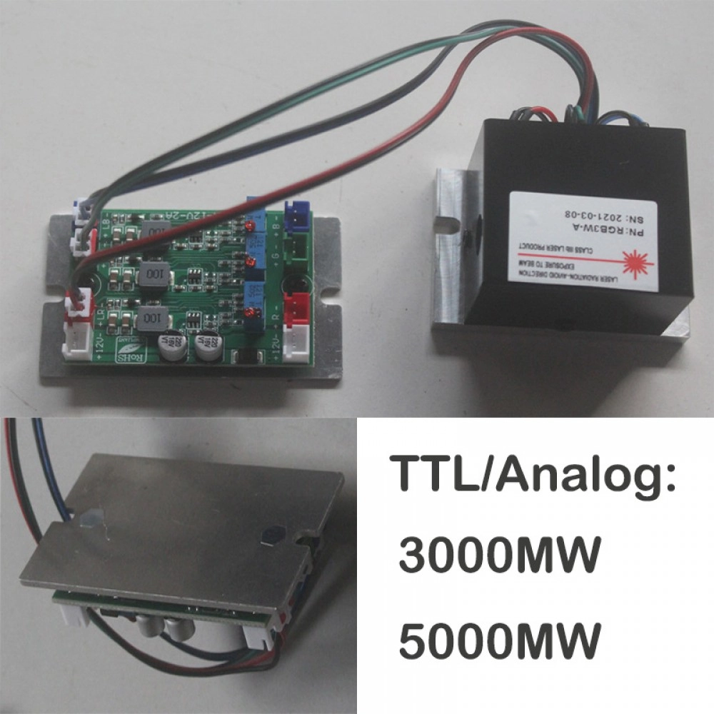 Free Shipping 3000MW / 5000MW Analog RGB Laser Modules